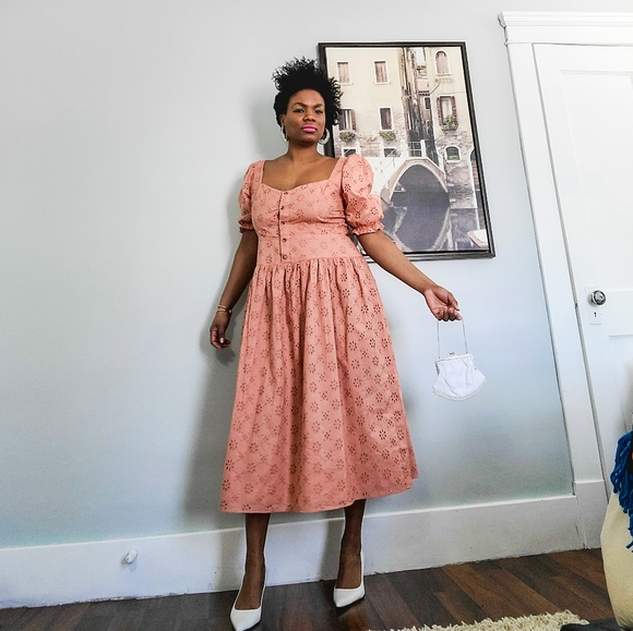 Embroidery Cotton Midi Dress, 12 - Picture 3 of 15